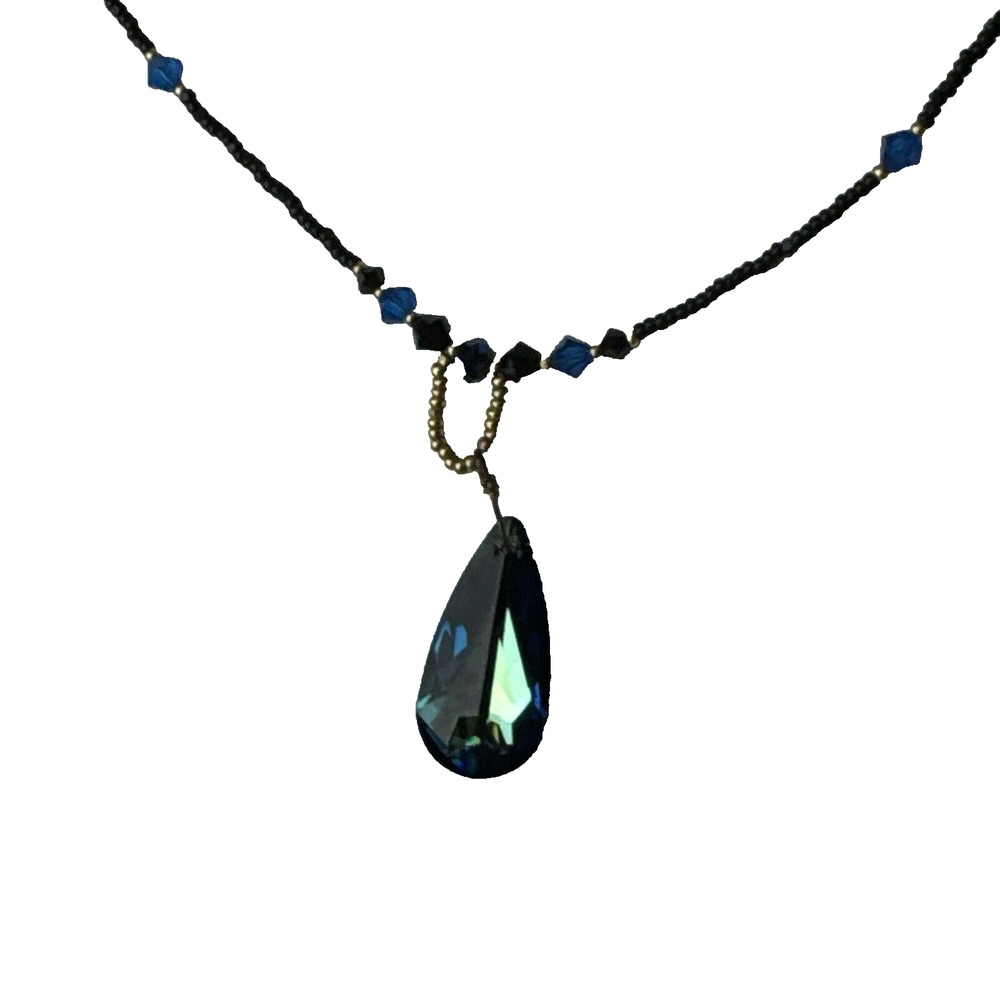 Handmade Womens Jewelry Set Blue Necklace Bracelet Earrings Aquamarine Blue